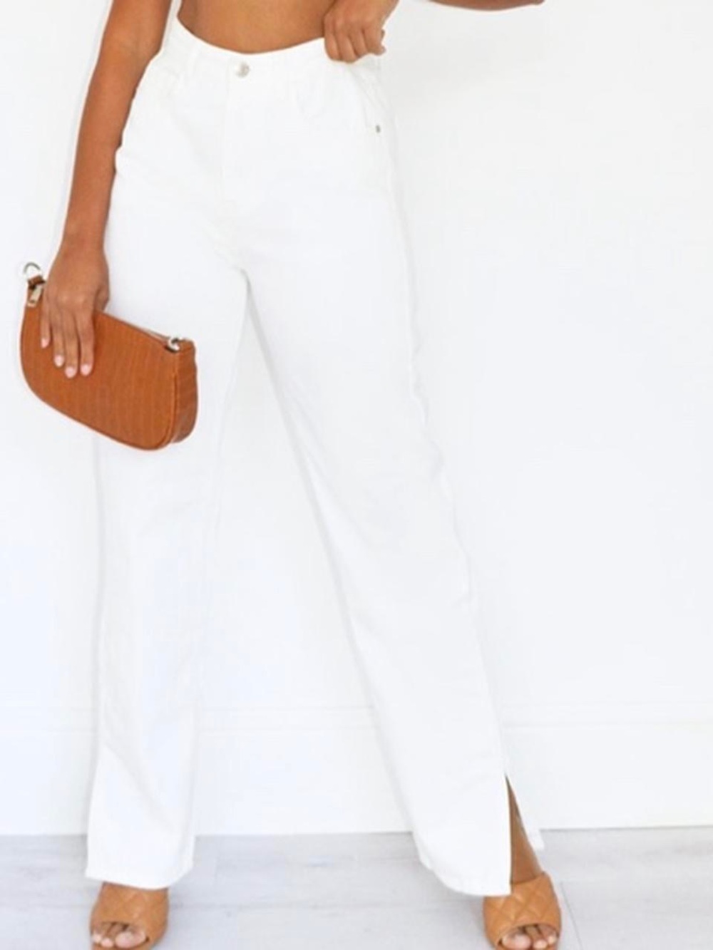 Pretty Little Thing Straight Leg Split Hem Jeans